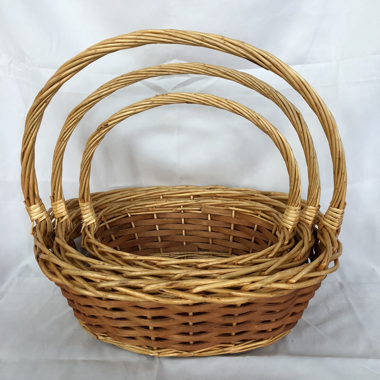 手工编织柳条花篮水果篮礼品红酒装饰提篮6