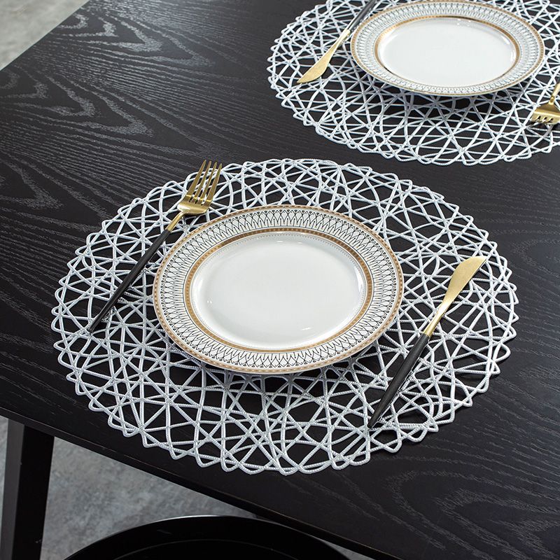 高档美式西餐垫免水洗防滑垫PVC隔热碗垫餐桌垫白底实物图