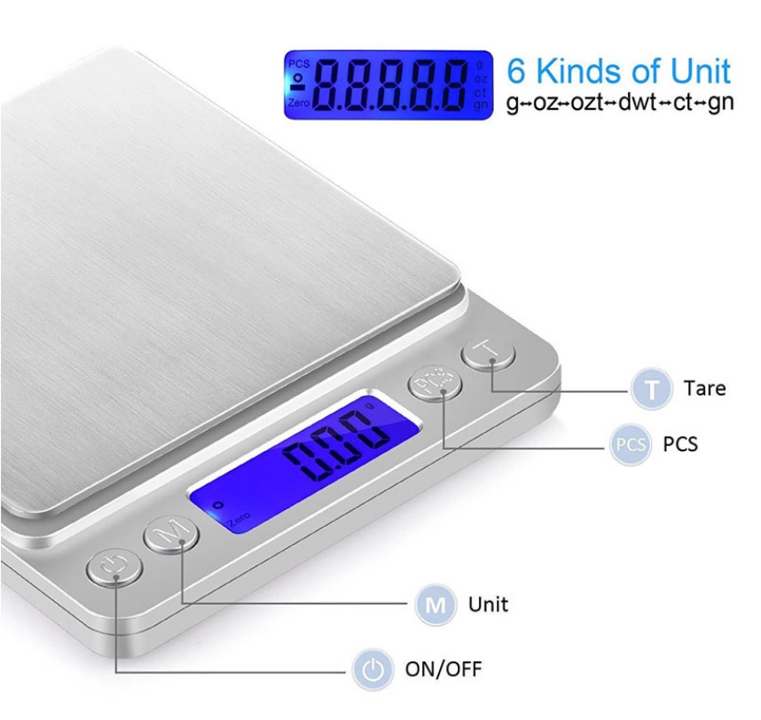 电子厨房秤I2000高精度药材秤珠宝秤多功能烘培秤0.01g迷你口袋秤详情图3