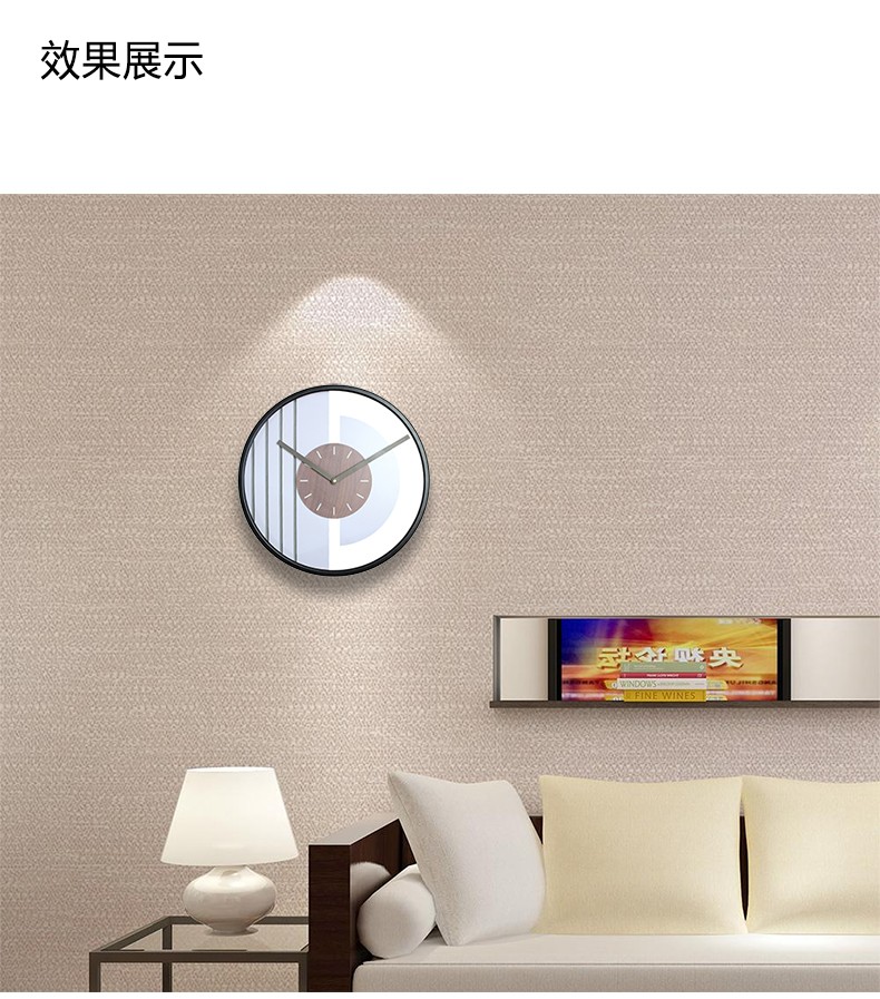 Nordic minimalist solid wood 16-inch wall clock for living room home decoration, fashionable and light luxury wall clock and timepiece detail image 5