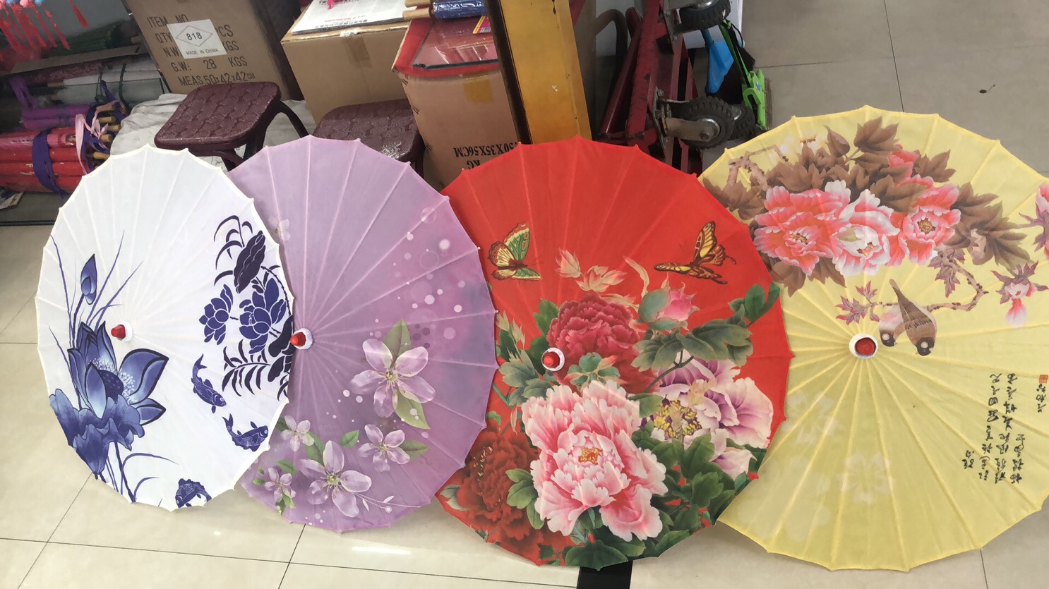 竹工艺品伞细节图