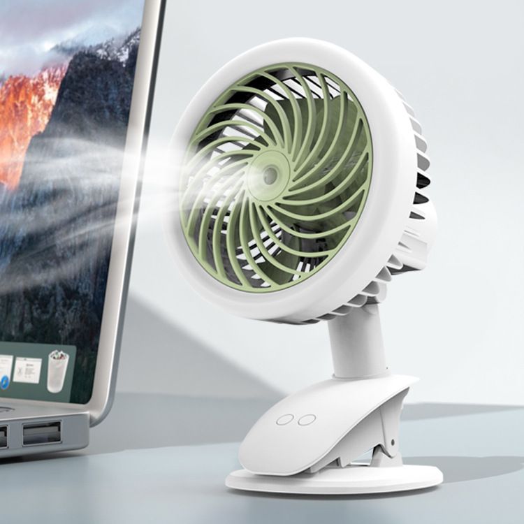 Desktop Office Portable desk fan USB Charging clip Shake head Spray Humidification Mute Air size fan full figure