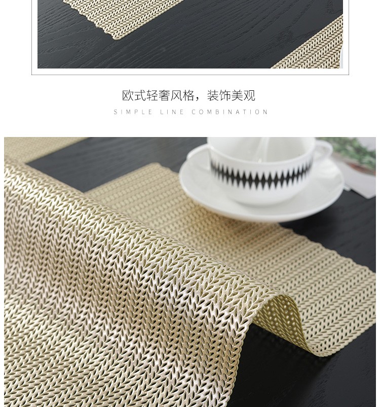 pvc欧式烫金果盘垫花盆垫茶几垫酒店餐盘西餐厅餐具隔热垫详情图7