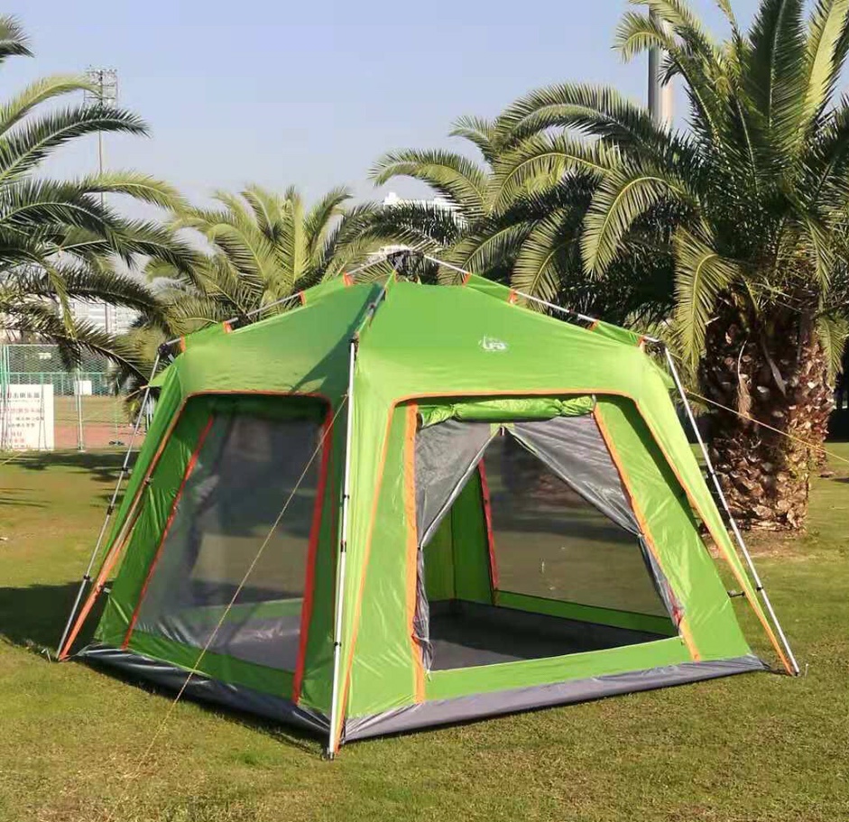 Multi-person automatic aluminum pole tent.