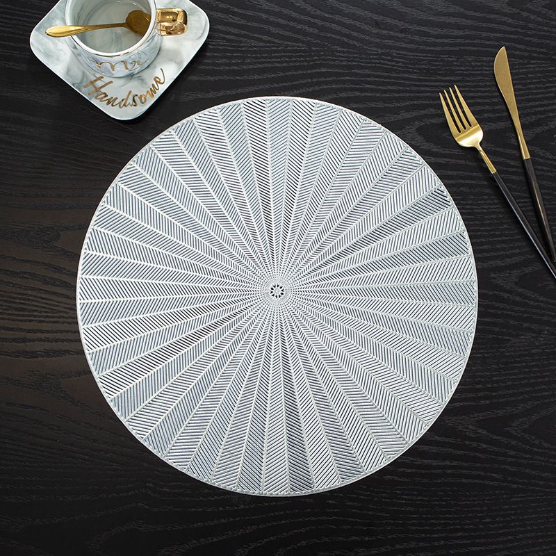 隔热防烫皮革pvc西餐垫子欧式轻奢家用餐桌垫布白底实物图