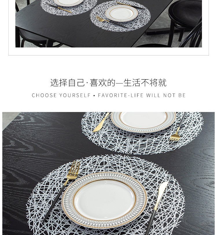 高档美式西餐垫免水洗防滑垫PVC隔热碗垫餐桌垫详情图2