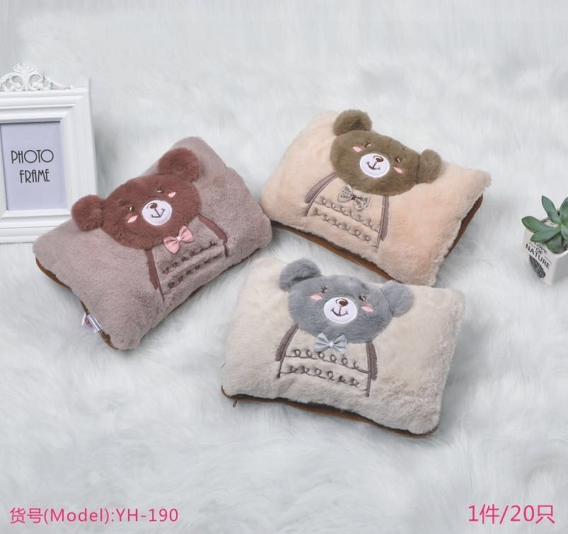 Hot Water Bag Rechargeable Hand warm water bag Cute plush electric warm water Cartoon pillow warm baby HD08 thumbnail