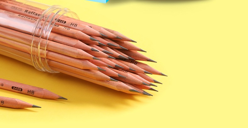 拉菲尔Raffaele原木2B铅笔HB素描绘画小学生幼儿画画笔考试环保笔30支一桶    需到店自提详情6