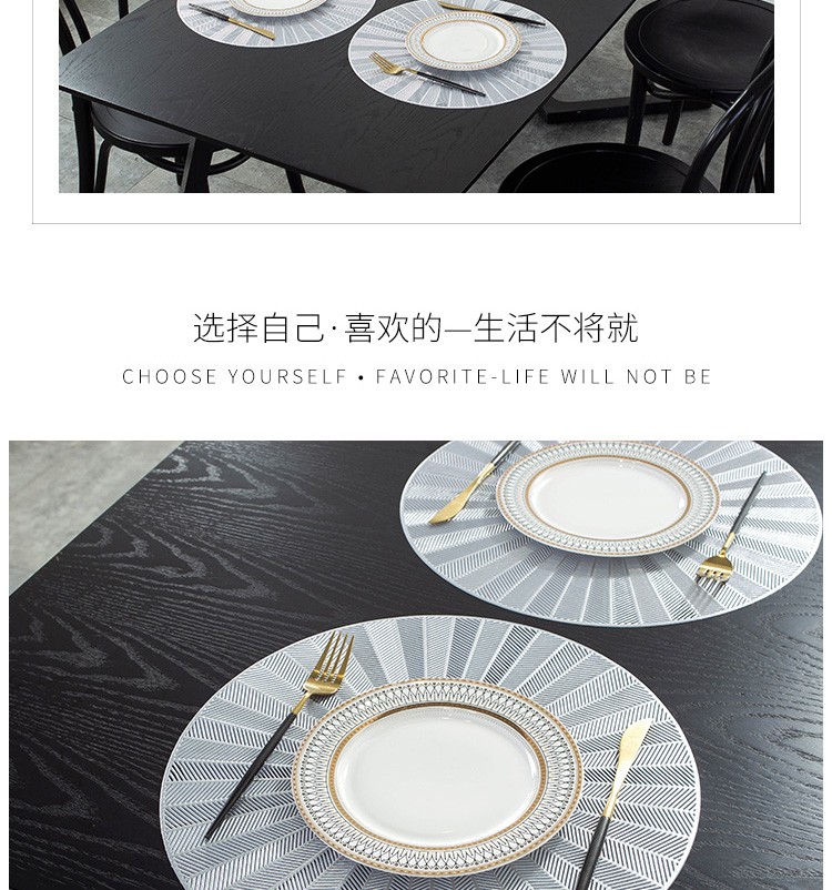 隔热防烫皮革pvc西餐垫子欧式轻奢家用餐桌垫布详情图2