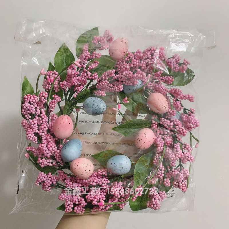 仿真鸡蛋/复活节/花环壁挂白底实物图