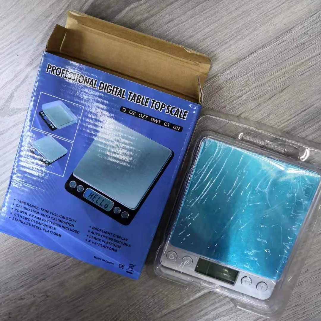 电子厨房秤I2000高精度药材秤珠宝秤多功能烘培秤0.01g迷你口袋秤白底实物图