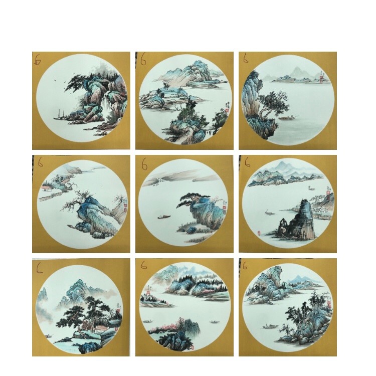 Round Chinese Painting Decorative Painting Li Weidong Pure Hand-Painted Chinese Painting details Picture