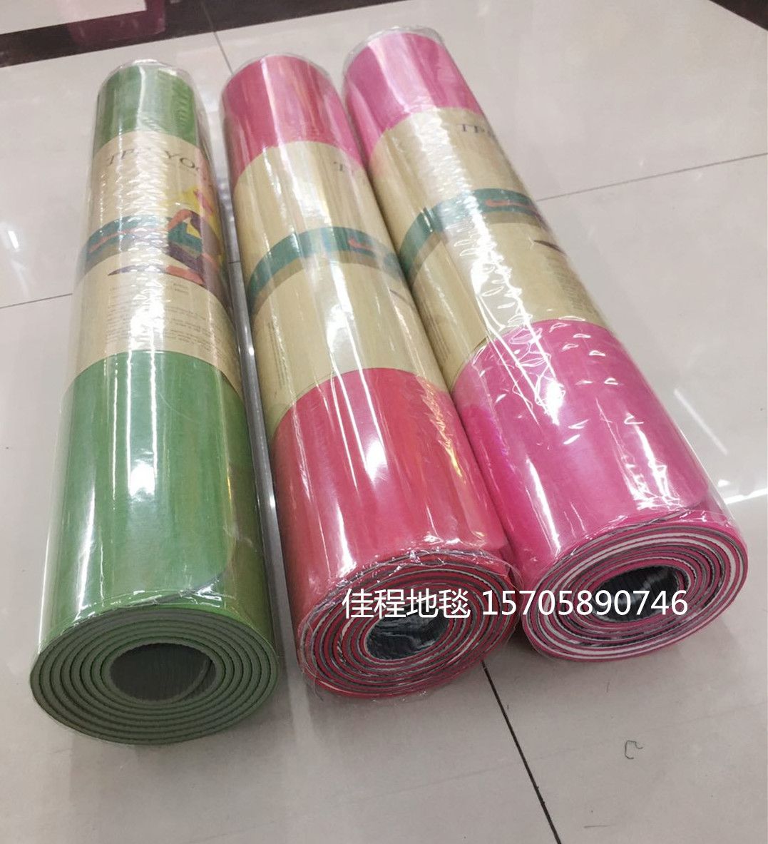 TPE4mm thick two-color yoga mat, tpe yoga mat, anti-slip yoga mat, sports mat, practice mat, two-color yoga mat details Picture