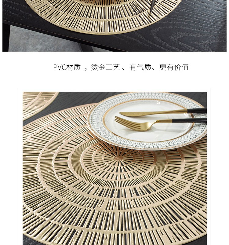 隔热防烫皮革pvc西餐垫子欧式轻奢家用餐桌垫布详情图6
