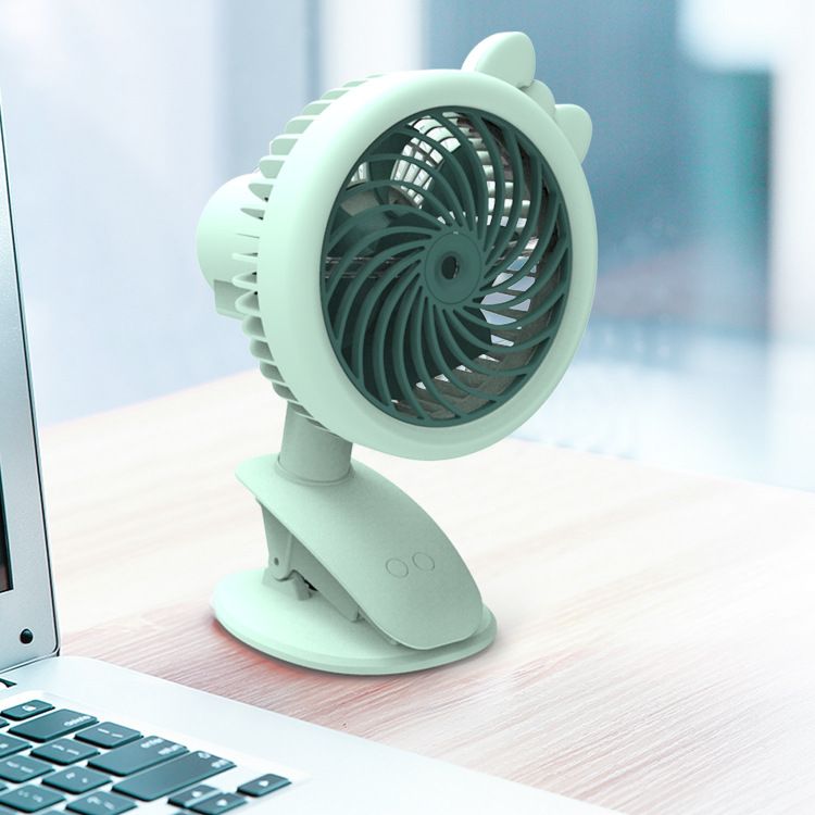 New clip shaking head fan with spray humidification water refill handheld USB charging desktop mini fan Specification drawing
