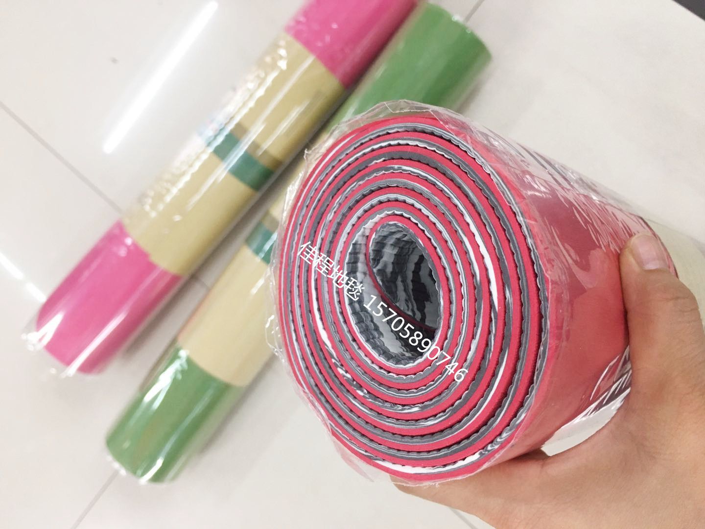 TPE4mm thick two-color yoga mat, tpe yoga mat, anti-slip yoga mat, sports mat, practice mat, two-color yoga mat full figure