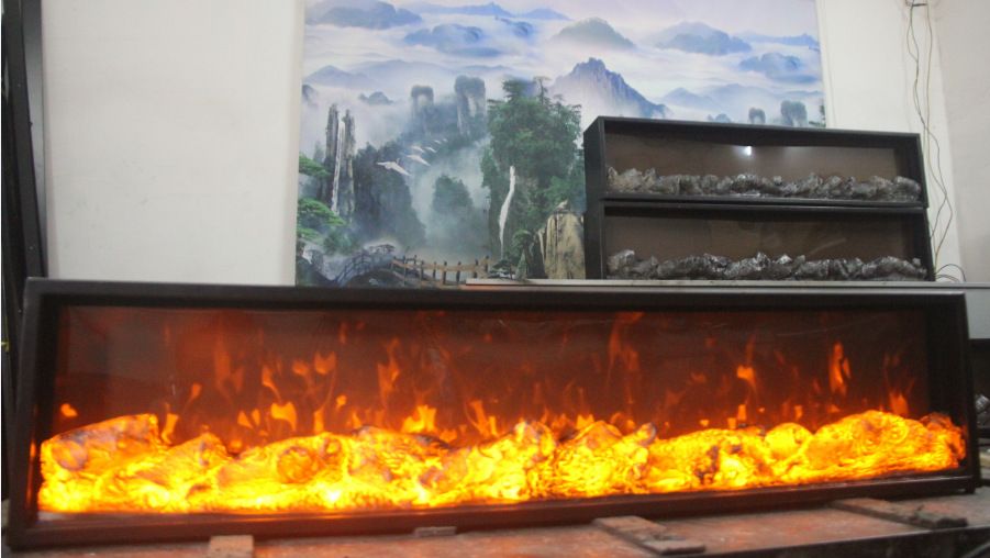 现代装饰壁炉 嵌入式仿真火壁炉芯 现代观赏装饰壁炉芯白底实物图