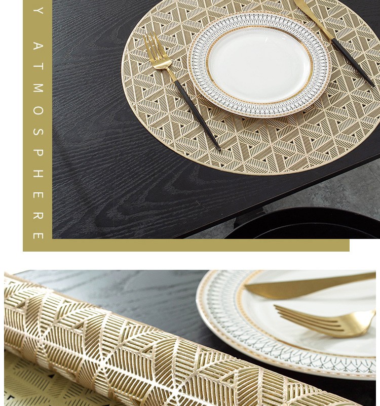 隔热防烫皮革pvc西餐垫子欧式轻奢家用餐桌垫布详情图12