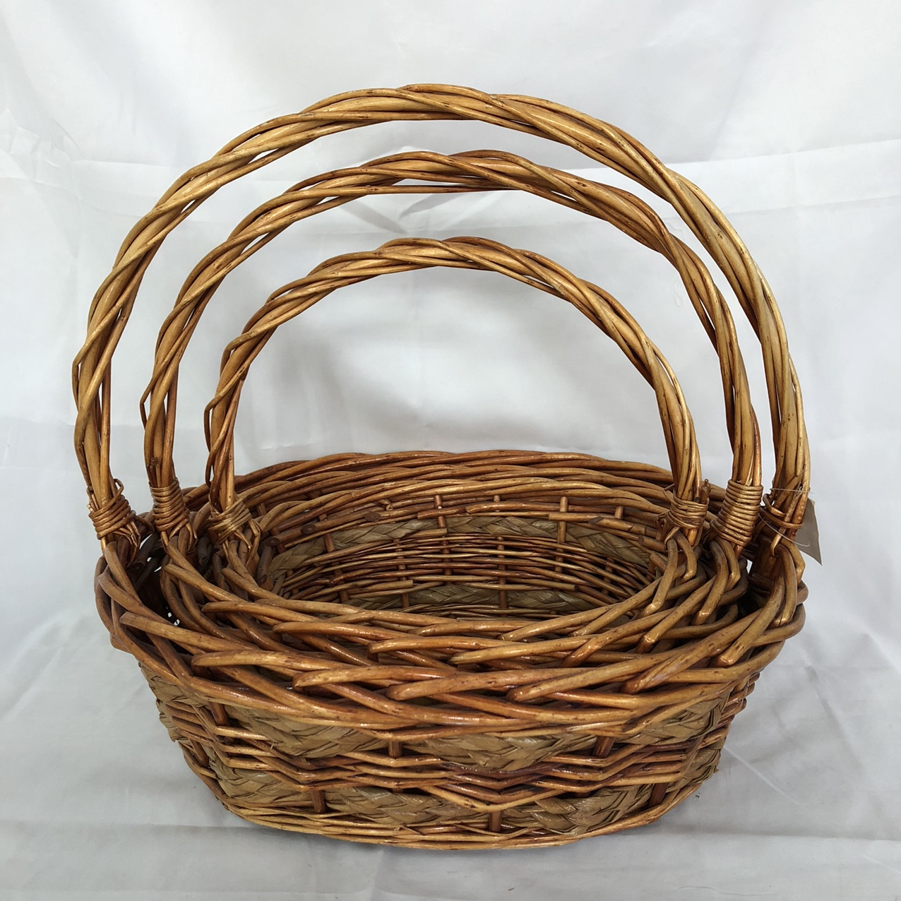 手工编织柳条花篮水果篮礼品红酒装饰提篮9