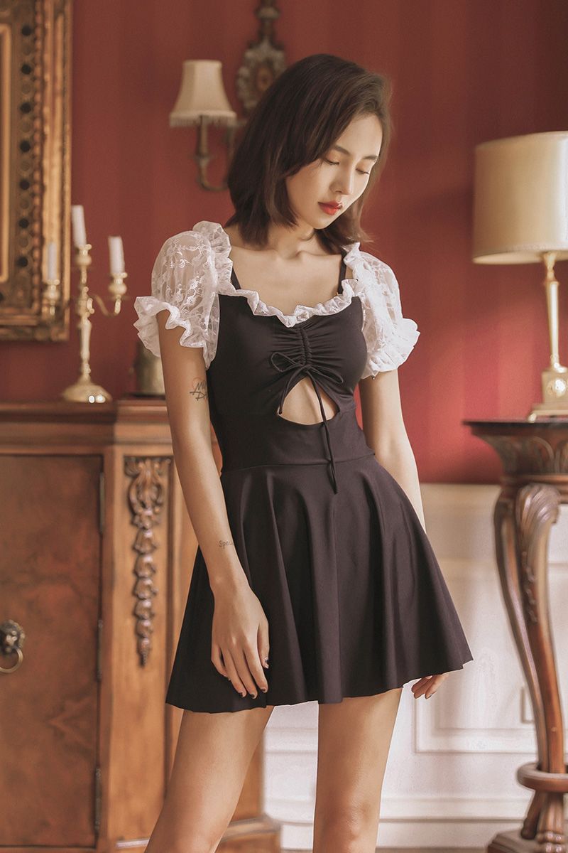 Lover Language Fairy Fan Cute Girl Sweet South Korean Ins Belly Cover Thin Conservative Student Swimsuit Female Application Scenario