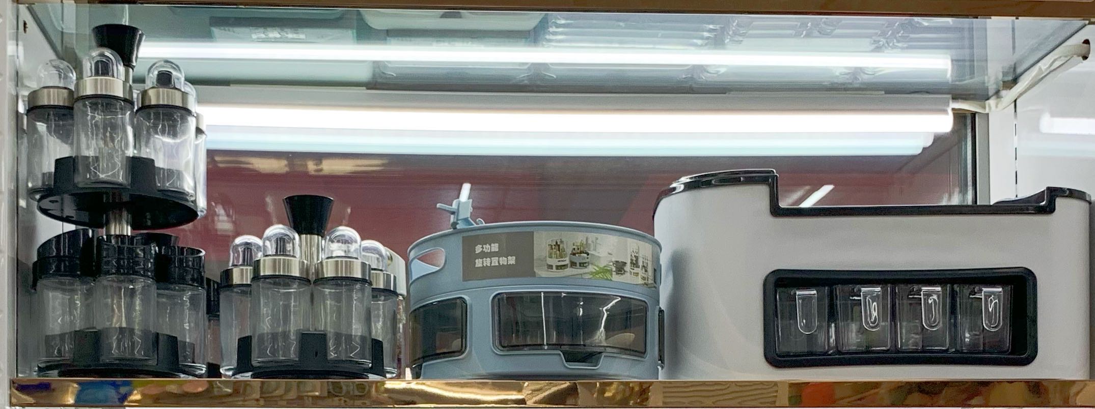 Winter blue sky snow kitchen shelving condiment rack thumbnail