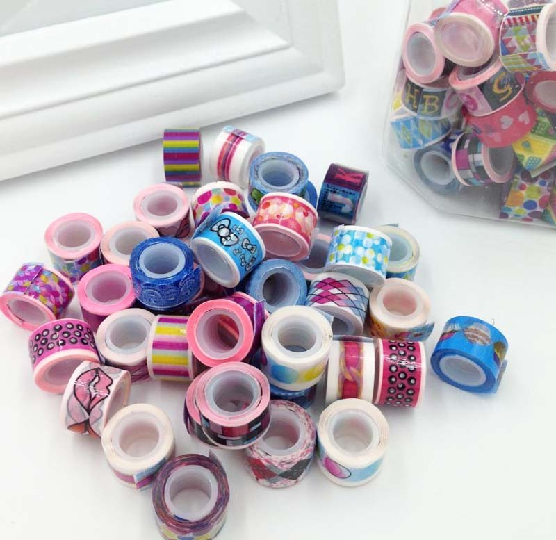小清新印刷可爱迷你卡通胶带 1.2*3M 款式几百种DIY制作 100个/桶详情图7