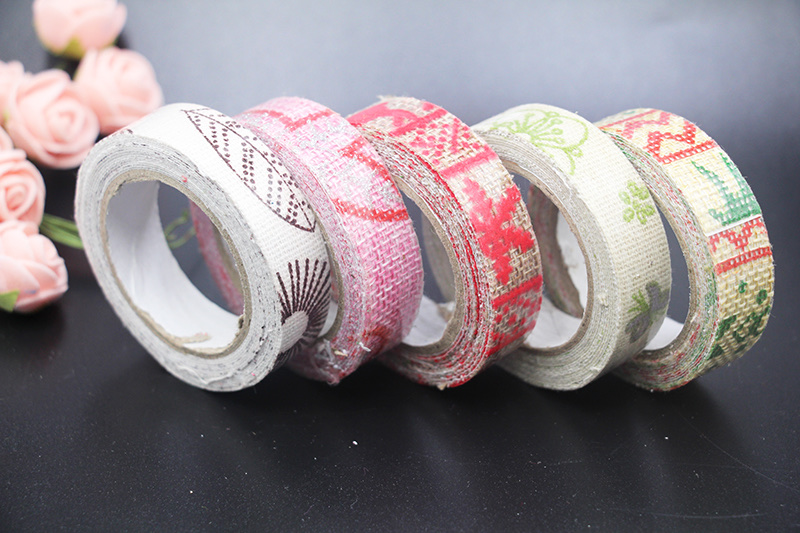 跨境电商麻布印花烫金装饰胶带详情图5