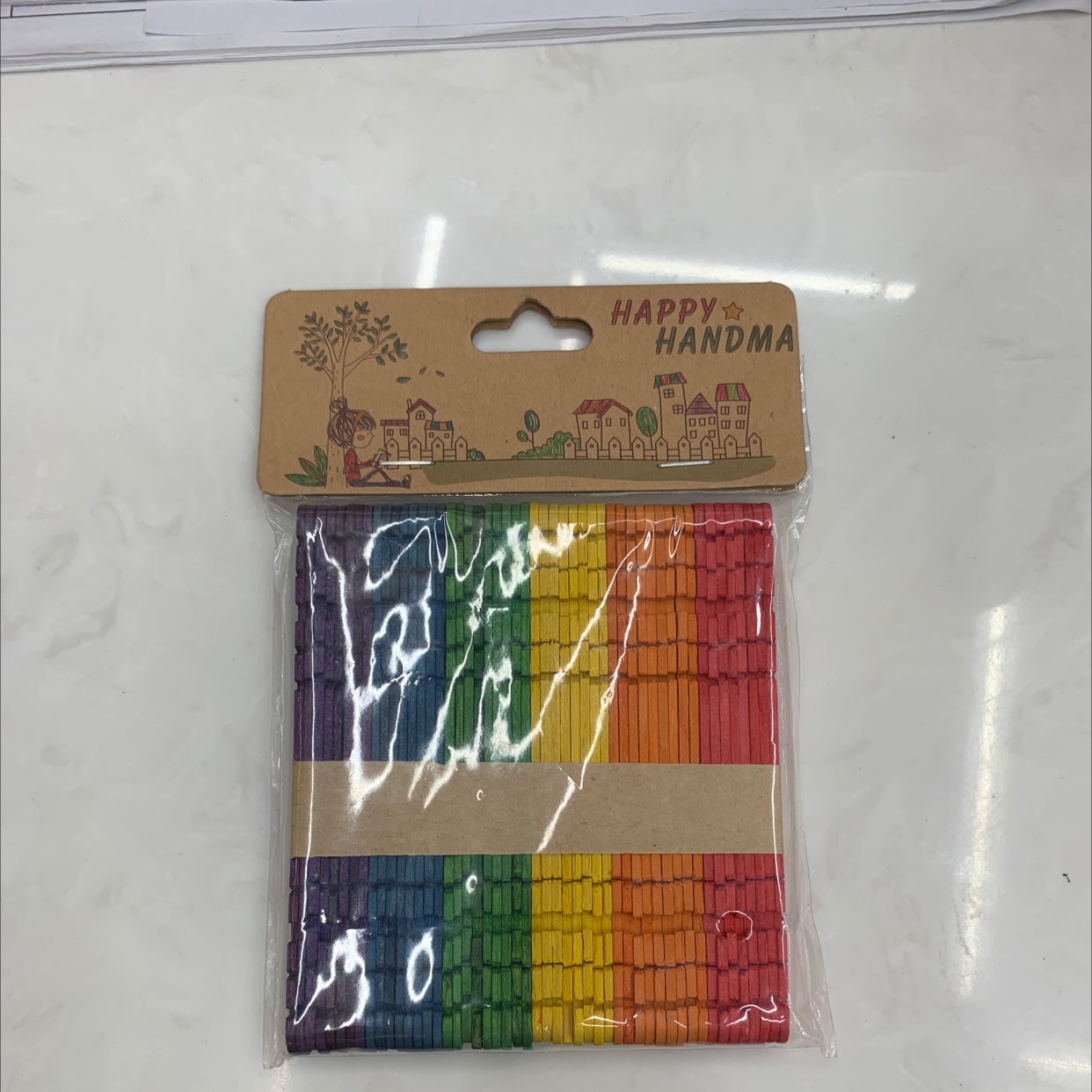 114彩色锯齿雪糕棒