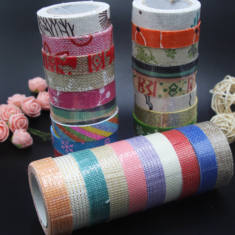 跨境电商麻布印花烫金装饰胶带详情图6