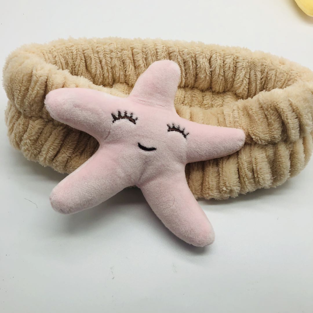 Cute stereoscopic starfish headband Korean style super cute ladies face wash headband plush elastic women's headband Application Scenario
