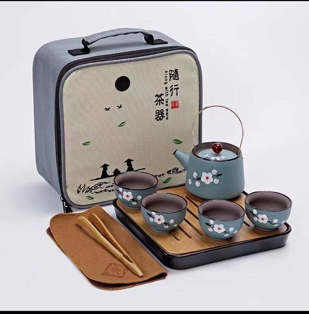 Hand-painted purple clay Kung Fu tea set, Japanese-style travel small set, simple household pottery Li Family 051 detail image 1