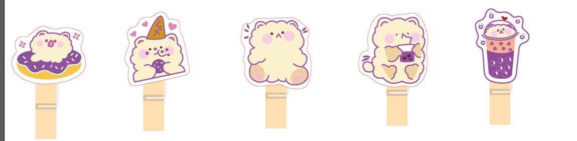 各类可爱的卡通木夹子，一包10个装详情图6