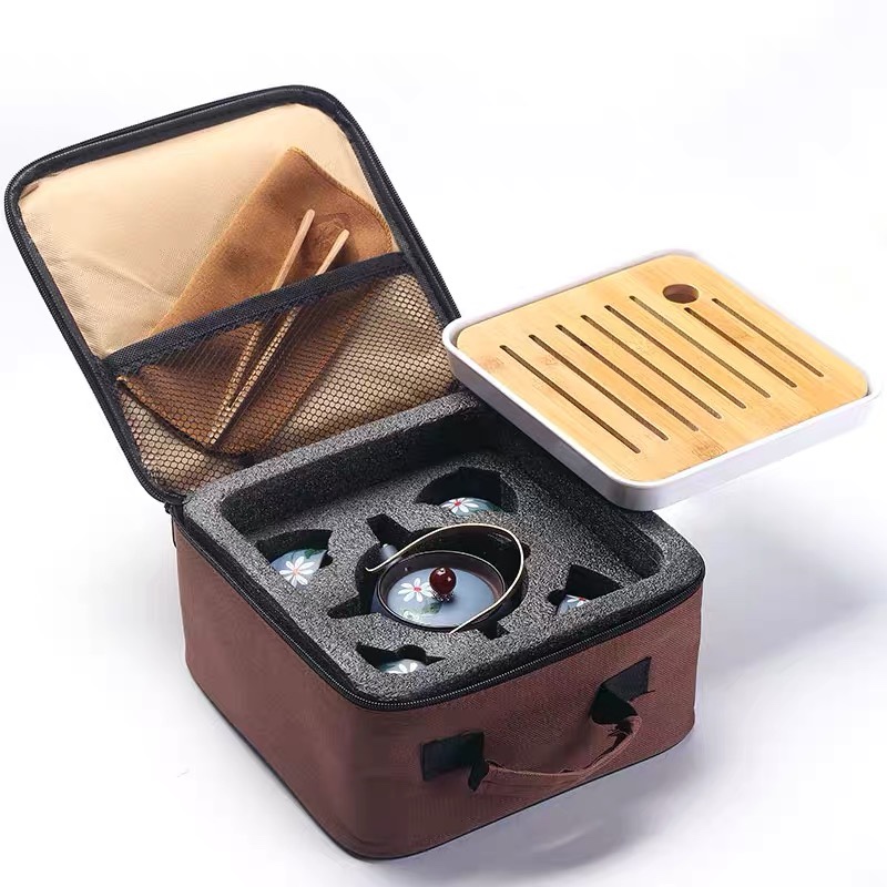 Hand-painted purple clay Kung Fu tea set, Japanese-style travel small set, simple household pottery Li Family 051 Specification image