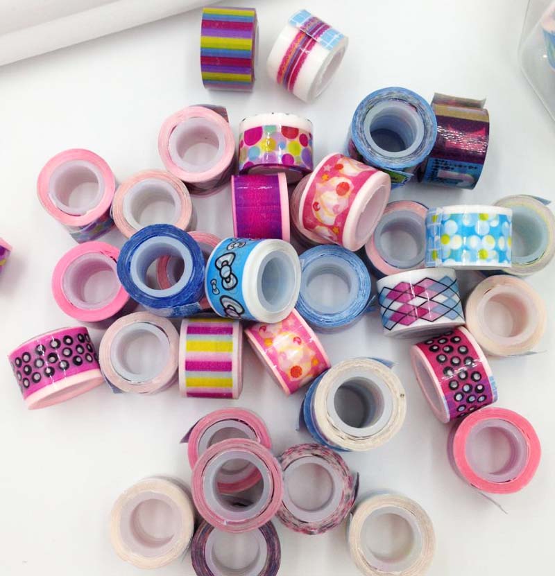 小清新印刷可爱迷你卡通胶带 1.2*3M 款式几百种DIY制作 100个/桶图