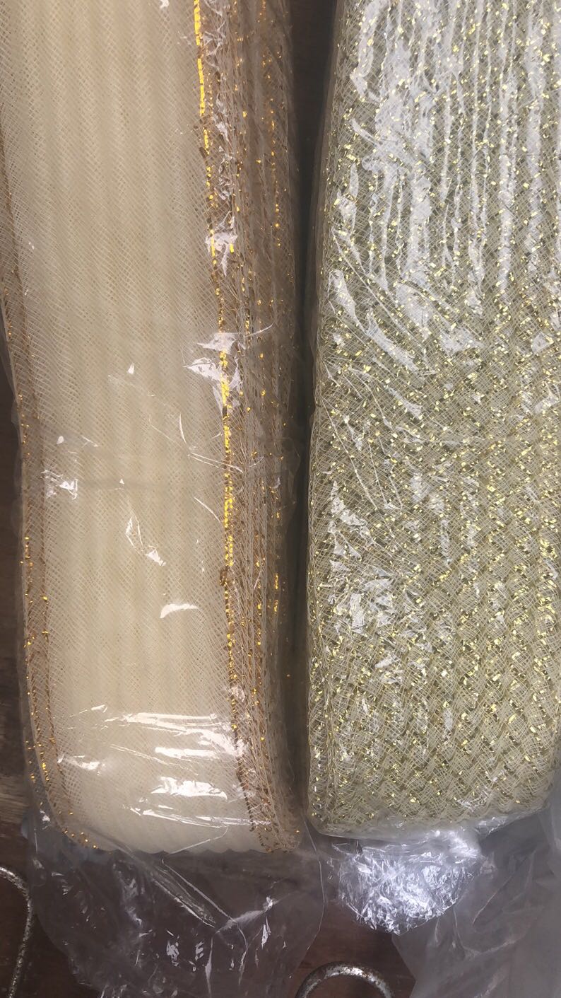 7 Cm Wavy Mesh With Gold Edge details Picture