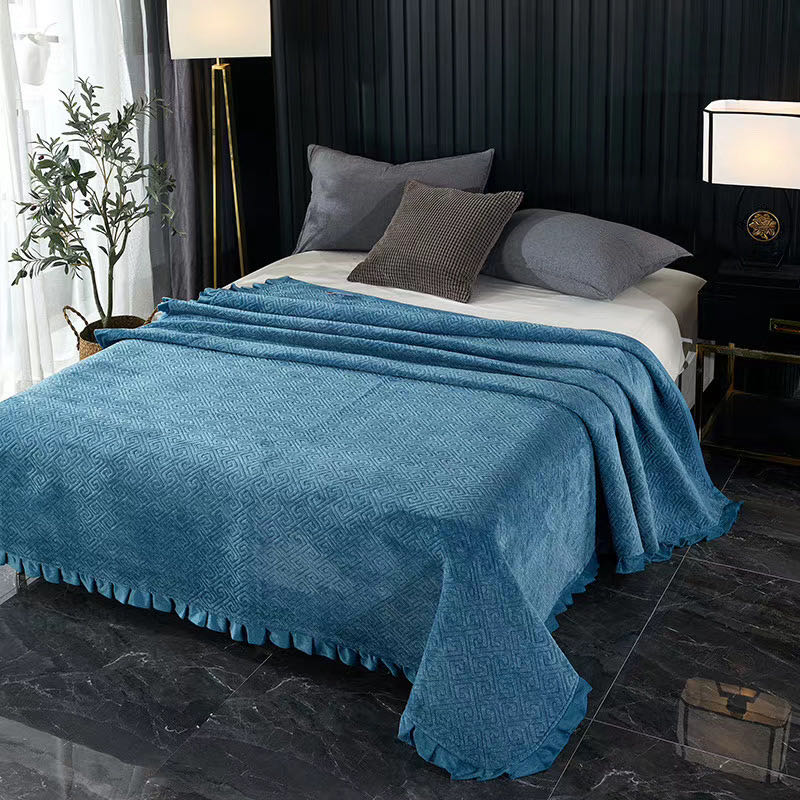 毛毯床上用品拉舍尔毛毯珊瑚绒法莱绒盖毯单色200*230
