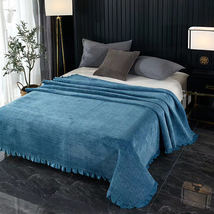 毛毯床上用品拉舍尔毛毯珊瑚绒法莱绒盖毯单色200*230