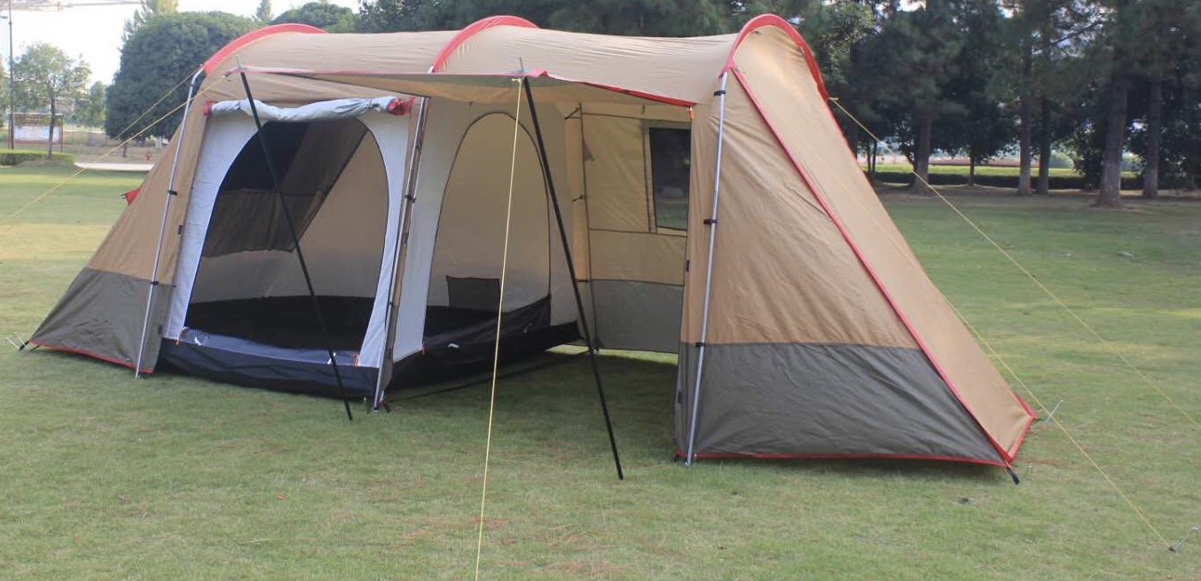 Set up a one-bedroom, one-living-room tent by hand detail image 2