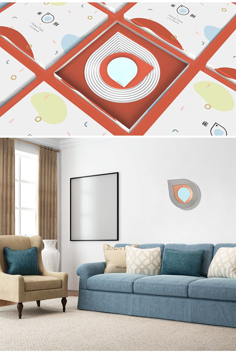 Nordic Sparrow Hour personalized home decoration wall clock, artistic wall clock for living room, bedroom and office, timepiece detail image 4