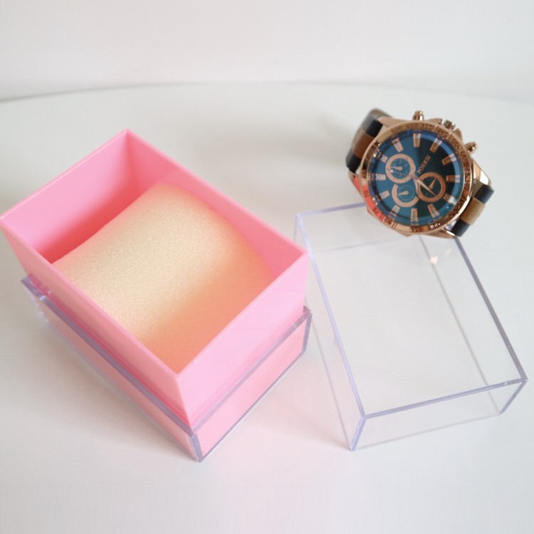Plastic watch box, C-shaped transparent watch box, gift box, acrylic in stock, custom-made, factory direct sales detail image 5