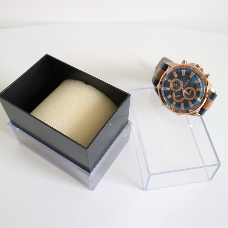 Plastic watch box, C-shaped transparent watch box, gift box, acrylic in stock, custom-made, factory direct sales detail image 2