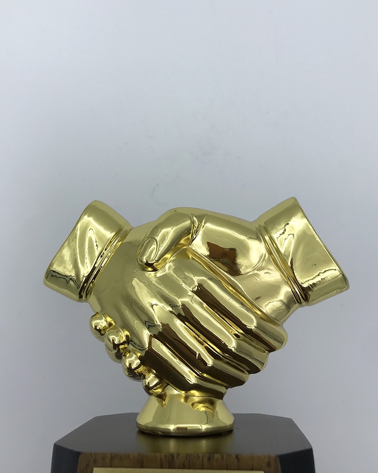 握手奖杯合金奖杯合作伙伴共赢奖杯团队赛事奖杯详情图6