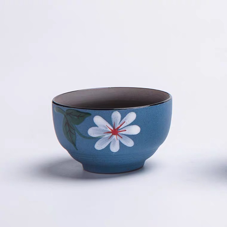 Hand-painted purple clay Kung Fu tea set, Japanese-style travel small set, simple household pottery Li Family 051 Item Picture