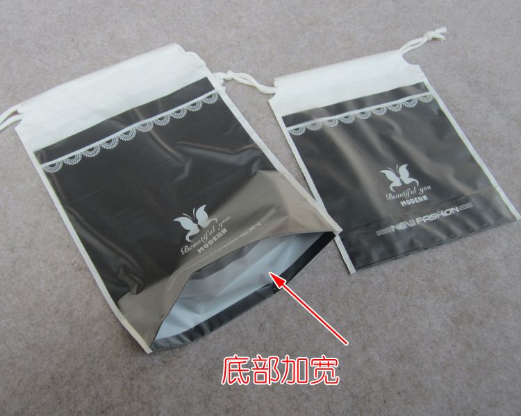 拉绳袋/抽绳袋/束口袋白底实物图