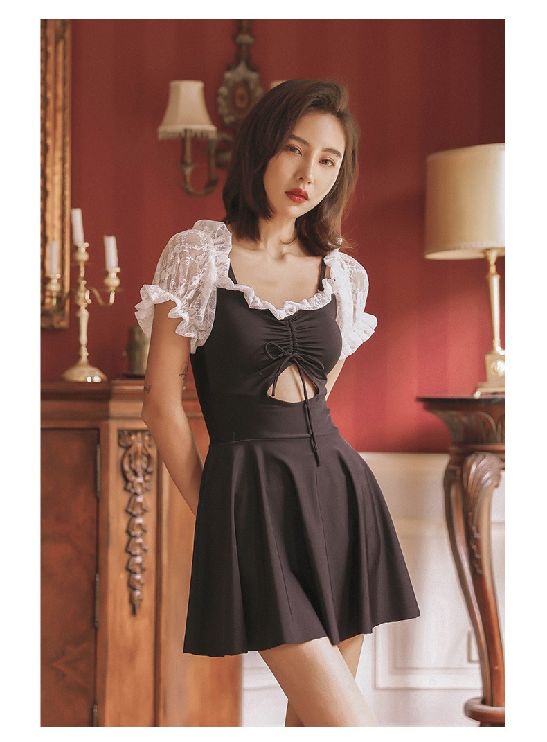 Lover Language Fairy Fan Cute Girl Sweet South Korean Ins Belly Cover Thin Conservative Student Swimsuit Female undefined