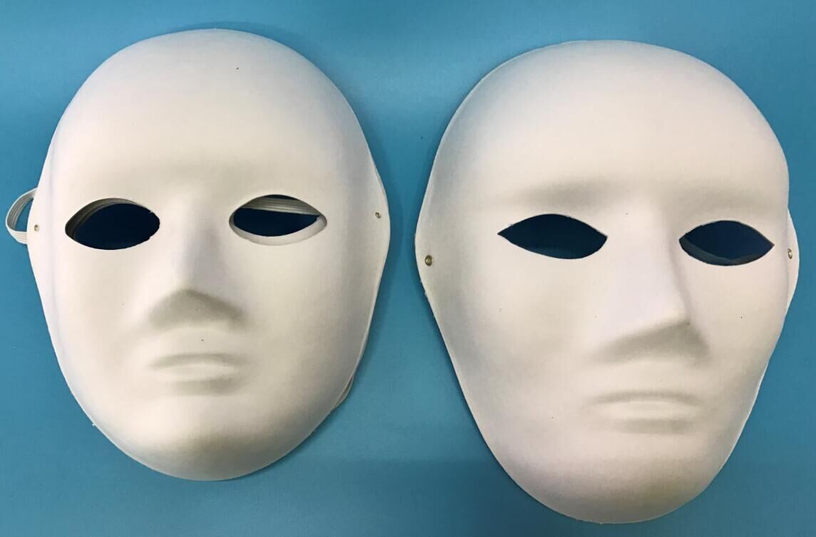 DIY彩绘面具白色男人款可涂鸦手绘儿童领奖面具详情图1