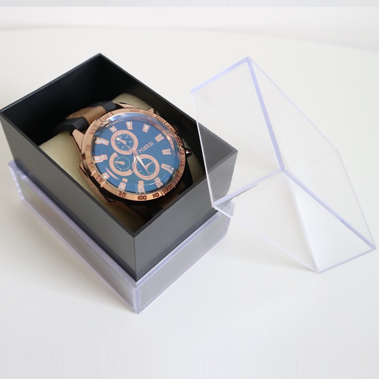 Plastic watch box, C-shaped transparent watch box, gift box, acrylic in stock, custom-made, factory direct sales detail image 3
