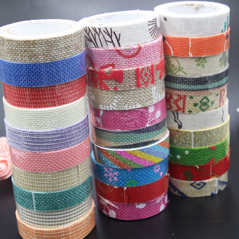 跨境电商麻布印花烫金装饰胶带详情图6