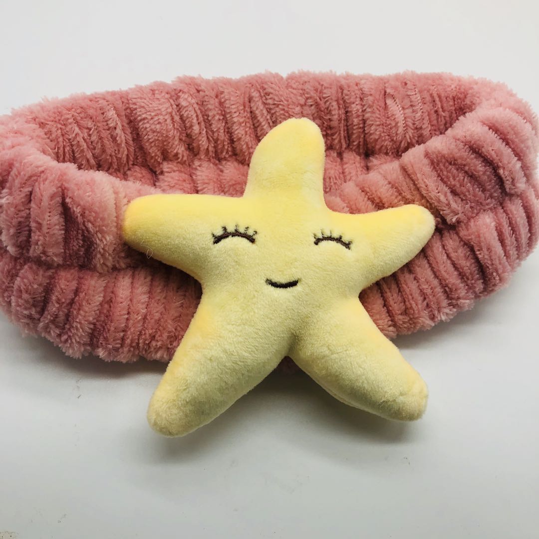 Cute stereoscopic starfish headband Korean style super cute ladies face wash headband plush elastic women's headband Item Picture