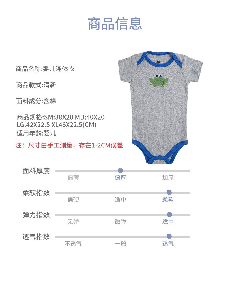 新生婴儿连体衣服夏装新款五件套纯棉三角哈衣宝宝爬服欧美卡通款详情图1